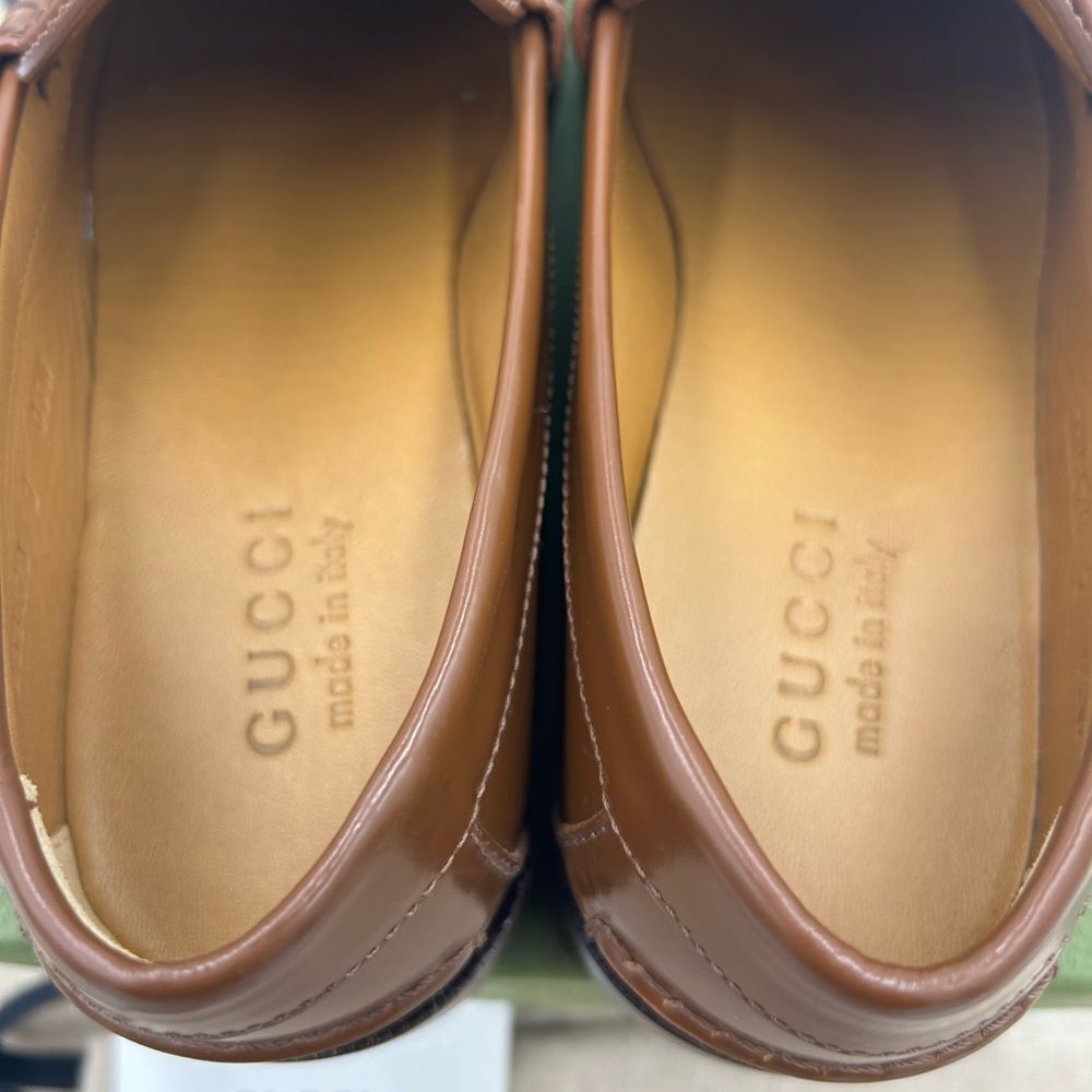 Men's Gucci interlocking G leather loafers size 7 fits eight US made in Italy - Picture 8 of 10